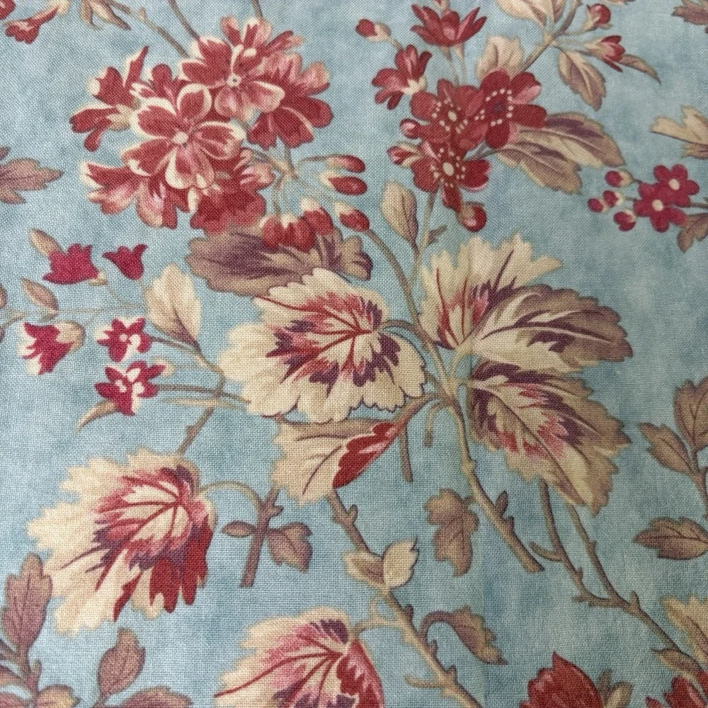 Vintage Homemade Pillowcases Cotton Floral Roses On Teal French‎ Country Cottage